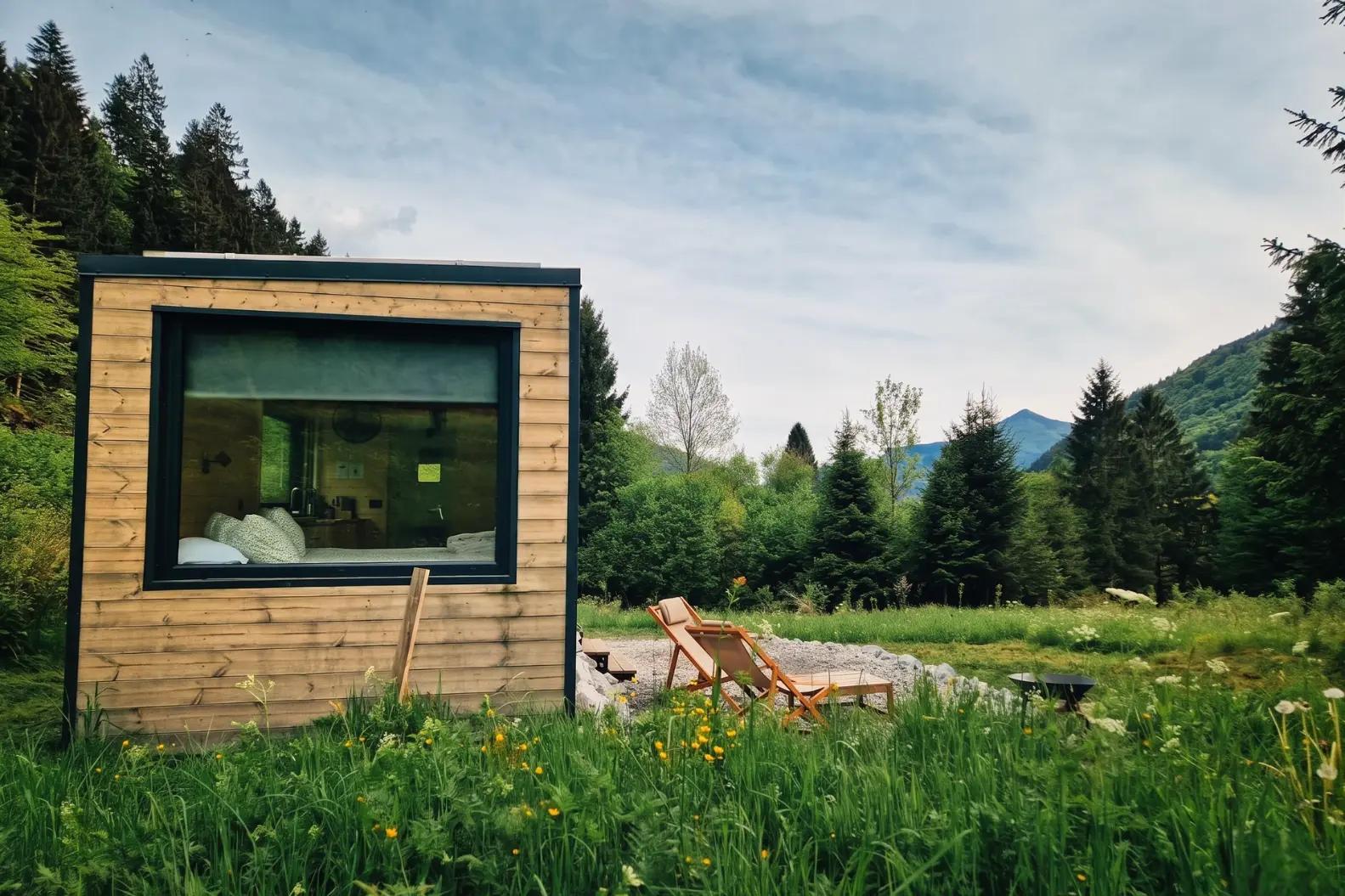 Tiny house ecosostenibile nella natura a paluzza sulle Alpi Carniche nella Valle del But